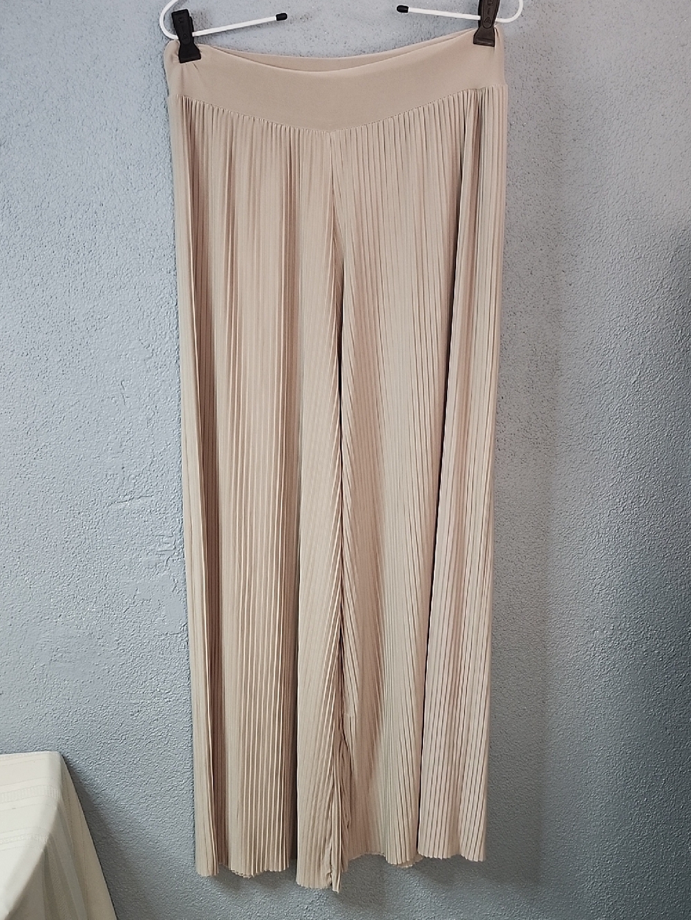Women's Pleated Wide-Leg Pants - Neutral Beige